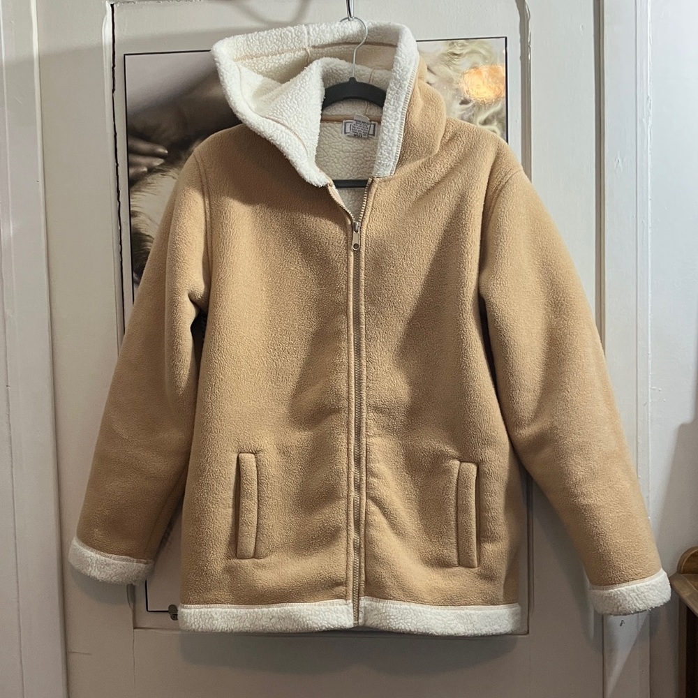 3/30$Jennifer Moore Tan Sherpa Jacket with Hood size M